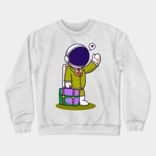 Astronaut Employee Go To Office Crewneck Sweatshirt